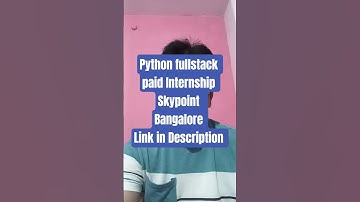 #Python Fullstack# Paid Internship at Skypoint | Software  Intern Jobs 2025 | Bangalore