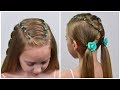EASY Everyday hairstyle with PIGTAILS and ELASTICS (Easy little girl hairstyles for Girls #75) #LGH