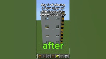 day 3 of placing a new layer on the house for every sub #minecraft #minecraftshorts #challenge