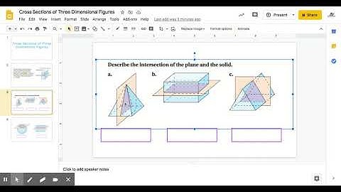 Cross Sections of Three Dimensional Figures - Notes