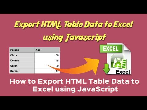 Export data from html to excel | export html table data to excel using javascript