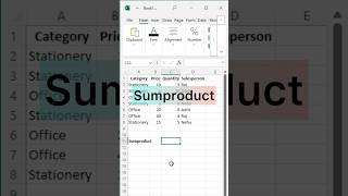 SUMPRODUCT Explained: A Powerful Tool for Data Analysis #shorts #excel