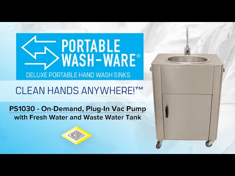 PS1030 Product Overview: Deluxe Portable Sink With On-Demand Water Supply - Acorn Wash-Ware®