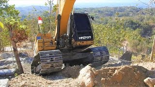 CAT 320D Excavator Working Building Tourist Park At Tebing Breksi