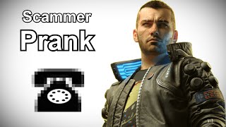 V Keeps a Scammer on Hold - Cybeprunk 2077 Prank Call