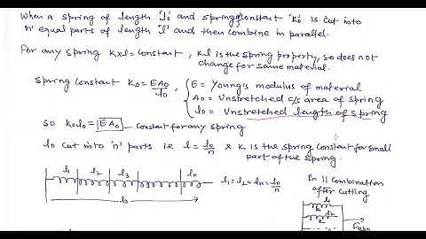 When a Spring cut into "n" equal parts