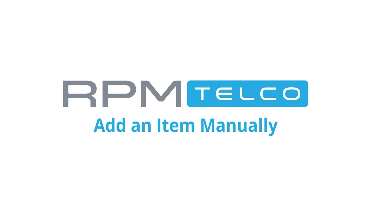 Add an Item Manually - YouTube