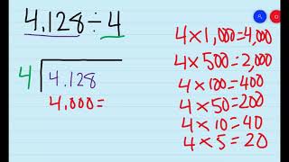 division with partial quotient strategy- 4 digit dividend