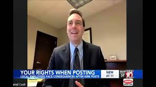 Attorney Jared Cook Talks With WHEC 10 About Employer Firing Employees Over Social Media Posts