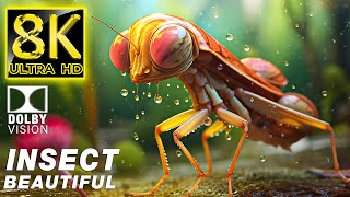 8K INSECT BEAUTIFUL - Explore the Colorful World of INSECT | 8k Animals with Relaxing Music