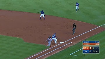 HOU@TEX: Profar knocks down a sharp grounder to first