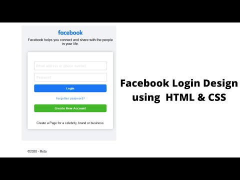 How to design facebook login page clone using HTML and CSS | Facebook Login Page Design