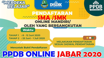 Cara Daftar PPDB ONLINE SMA SMK JABAR 2020/2021