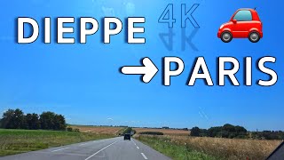 Dieppe to Paris Road Trip | Peaceful Journey Through Rural France 4K UHD | 2× Fast Drive by Car 🚗