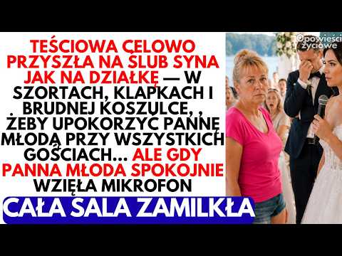 Teściowa CELOWO przyszła na ślub syna w szortach i klapkach, lecz panna młoda publicznie ją uciszyła
