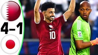 : Qatar vs Japan 4-1 - All Goals and Highlights - 2024  KOKUBO