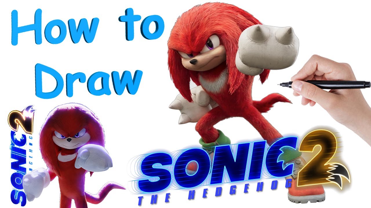How to Draw Knuckles from Sonic the Hedgehog 2 - YouTube