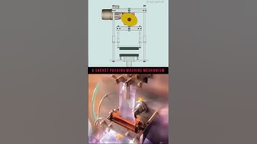 The image shows a sachet packing machine, which is an automated device designed to package various