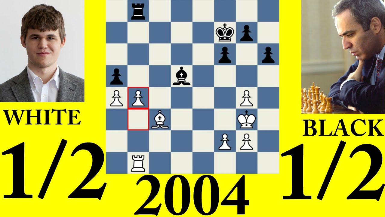 Magnus Carlsen 13yrs old vs GM Garry Kasparov - 2004 #chess #magnuscar