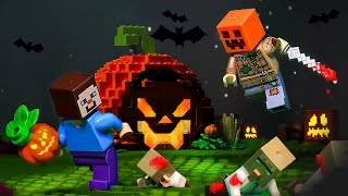 RESCUE VILLAGER: HALLOWEEN MASSACRE HORROR STORY IN MINECRAFT  Lego Minecraft Animation