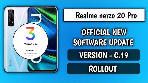 Realme narzo 20 Pro New software update August 2022, update c.19 new features, Realme UI 3.0 update