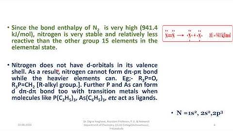 ANOMALOUS PROPERTIES OF NITROGEN
