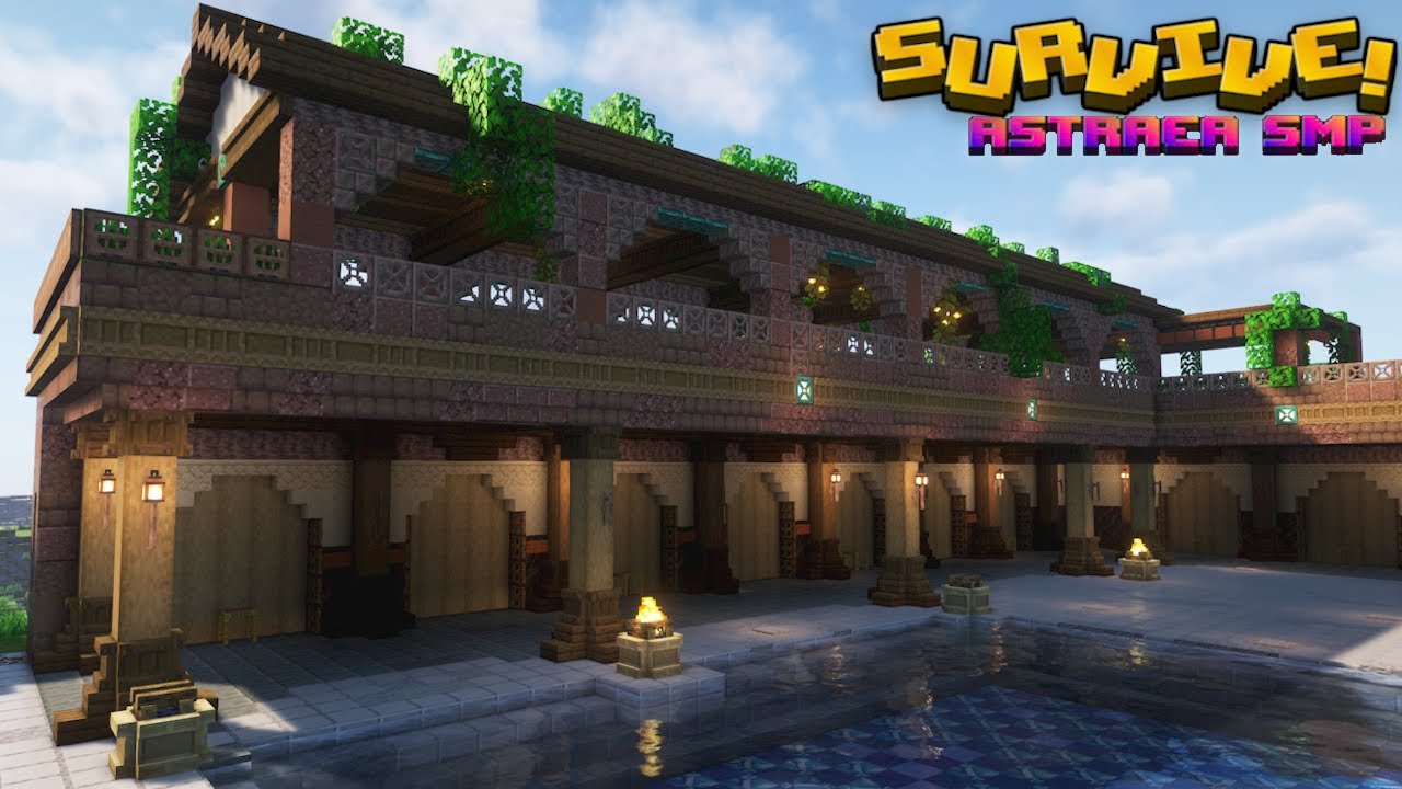 Roman Bathhouse Interior|| Chill Build Stream || Astraea SMP ...