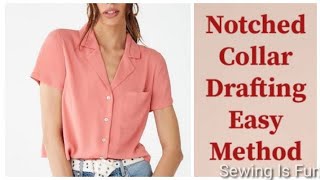 Notched collar tutorial,tailor collar cutting and stitching,Tailored collar pattern,lapel notch coll