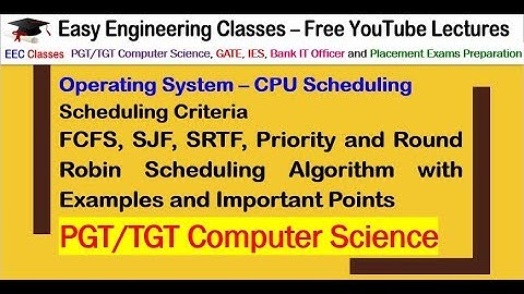 PGT/TGT Computer Science Exam Preparation - Operating System – CPU Scheduling