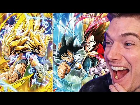 Dokkan 8th Anniversary LR Reveal Reaction! LR SSJ3 Goku & Vegeta AND LR GT Goku & SSJ4 Vegeta!