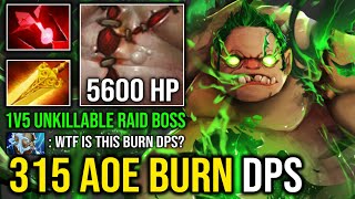 315 RADIANCE AOE BURN DPS 1v5 Unkillable Raid Boss 5600 HP New Safelane Carry Pudge Dota 2