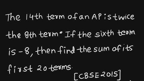The 14th terms of an AP is twice the 8th term. If the sixth term is -8, then find the sum of its...