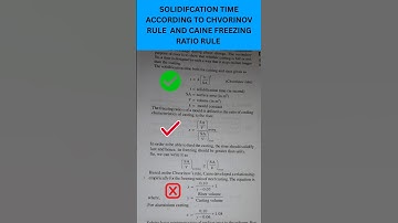 Solidification time of casting#shortsvideo#education#shortsfeed#physics#tech#technology