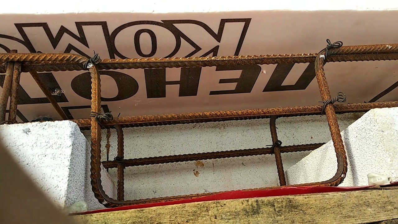 38. Заливка бетоном армопояса в опалубку из газобетона #строюдом # ...