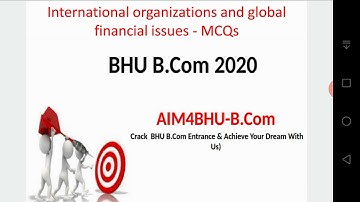 BHU B.COM Entrance 2020 | Important Financial Institutions MCQs | Solved MCQS with explanation |
