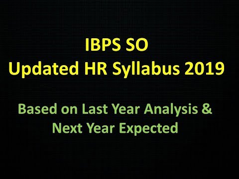 IBPS SO HR Syllabus 2019 I Updated Syllabus Of HR
