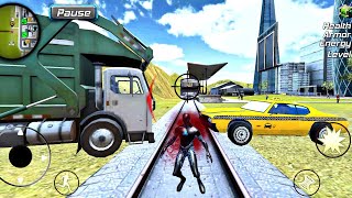 Black Hole Rope Hero Vice Vegas - Taxi Driving and Garbage Truck at Train Station - Android Gameplay screenshot 1