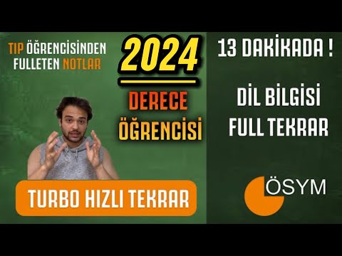 DİL BİLGİSİ FULL TEKRAR 2024❗️ | TYT TÜRKÇE SON TEKRAR FULLETEN NOTLAR | tıpçıdan tavsiyeler #yks