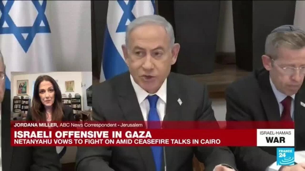 Netanyahu Vows to Fight on amid Ceasefire Talks in Cairo