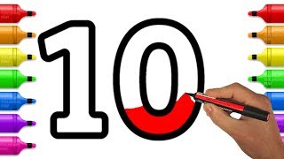 Learn to Color and Drawing Numbers from 1 - 10 | Fun Coloring Book for Kids