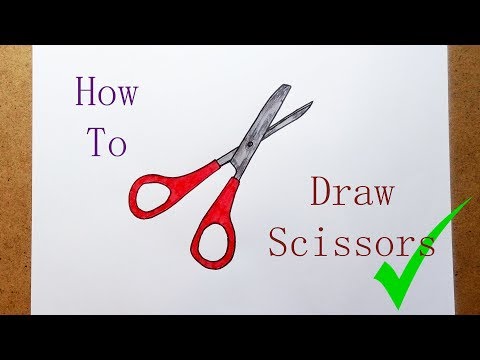 How to Draw Scissors - VERY EASY FOR KIDS - step by step