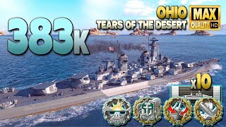 Battleship Ohio: Good player on map Tears of the Desert - World of Warships