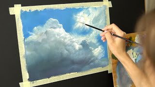 Масляная живопись для начинающих. Рисуем пейзаж  #4 Небо . Распаковка ! Art tutorial. Oil painting