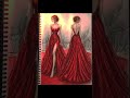 evening gown in a vibrant red tone, designed as a flowing, voluminous floor-length dress✨ #fashion