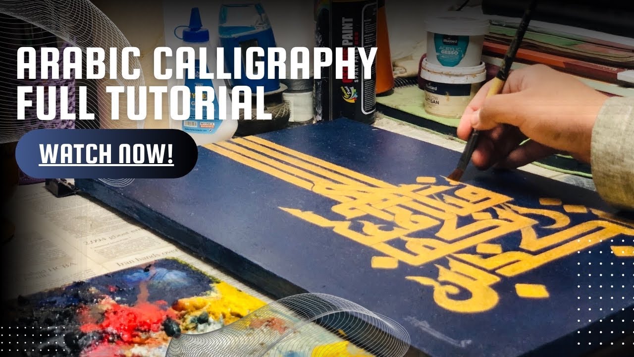 Easy Arabic Calligraphy Painting Tutorial || Stenciling & Tracing ...