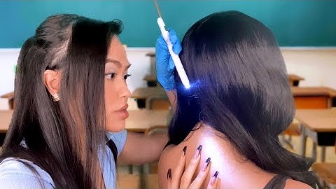ASMR Girl Who’s OBSESSED With You Gives U Scalp Check + Back Scratch in Class| Hair Play Gum Chewing