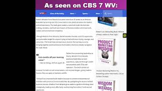 So magical seeing news of my bestselling book ‘Product Marketing Wisdom’ picked up by CBS 7 WV!