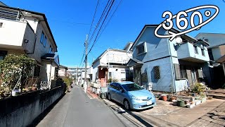360° VR - Walk Through The Japanese Residential Alley On Sunny Day / 5.7K 360 VR Video