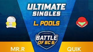 Mr.R (Sheik) vs quiK (Samus) - Ultimate Singles Losers Top 32 - Battle of BC 6