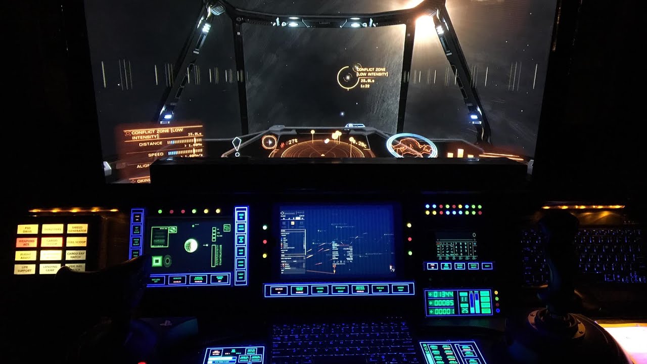 This homemade Elite: Dangerous gaming rig looks like the inside of a  spaceship (video)